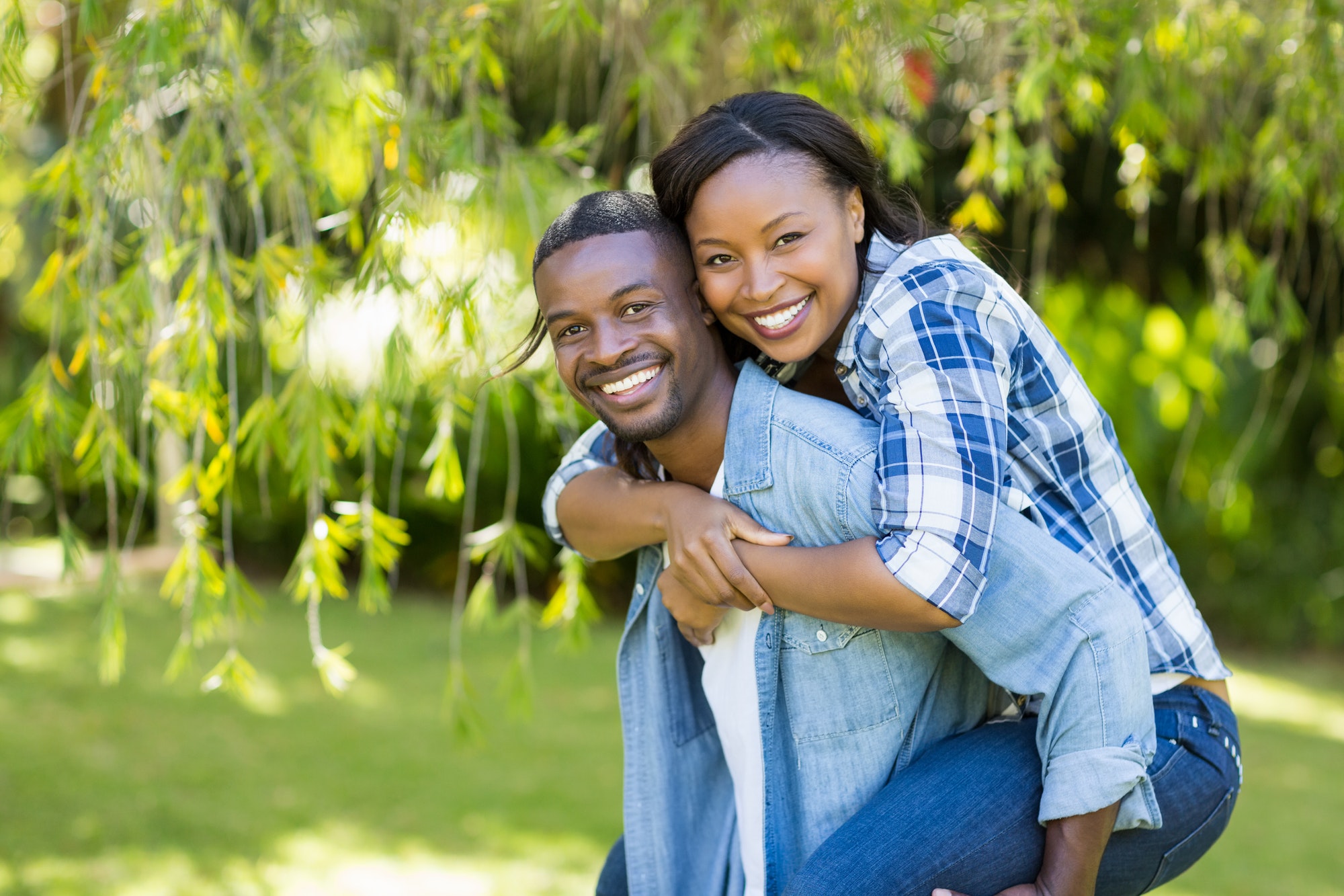 Happy couple posing together